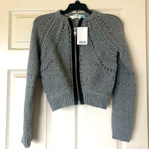 Brand New Anthropologie Cropped Zipper Cardigan